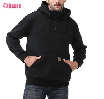 Мужская XL Custom Design Heavyweight Quarter Zip Hoodie 100% хлопчатобумажная французская Терри Crew Neck Sweatshirt Зимний стиль