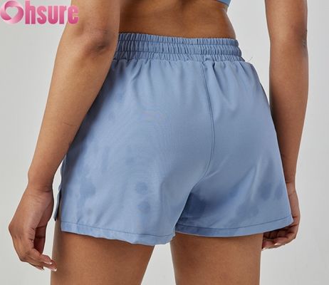 Женские спортивные шорты с высокой талией, быстросохнущие, дышащие, модные шорты для бега и тренировок с карманами