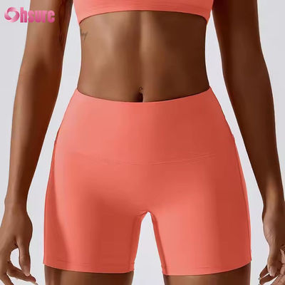 Шорты для йоги Candy Color Quick Dry Nude, приподнимающие бедра, для бега, фитнеса, облегающие, с высокой талией, спортивные леггинсы