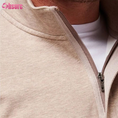 Мужской высококачественный гольф-пуловер Slim Fit с теплым флисом на молнии до четверти ворота с длинными рукавами, однотонного мягкого цвета с индивидуальным логотипом для зимы