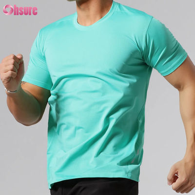 Оптовая Slim Fit быстросухой высококачественный печатный экрана короткий рукав круглый шея пустой спортивные тренировочные футболки для мужчин