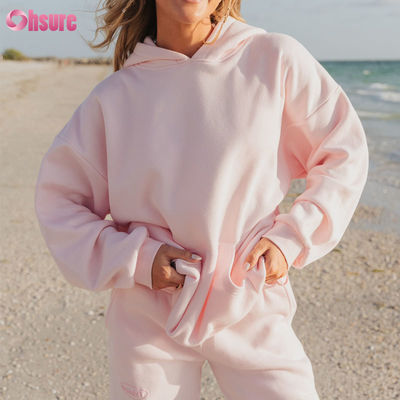 Высококачественный женский капюшон для печати писем Custom logo Heavyweight Polyester / Cotton Long Sleeve Warm Colorful Hoodies для женщин