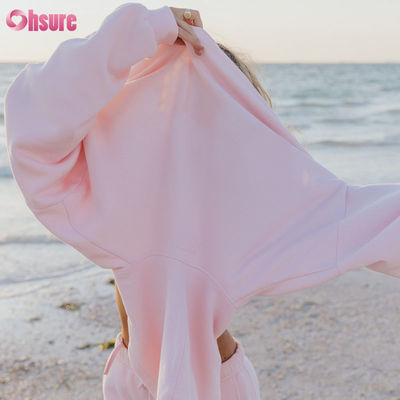 Высококачественный женский капюшон для печати писем Custom logo Heavyweight Polyester / Cotton Long Sleeve Warm Colorful Hoodies для женщин