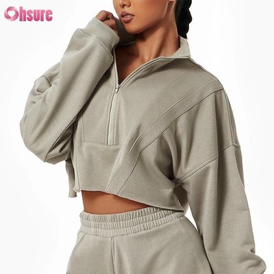 Custom Logo Custom Plain Sweatshirt Women Hoodies Print Heavy Weight Cotton Casual Short Sets Women Two Piece Winter Knitted (Логативный логотип) Женские толстовки с капюшоном с печатным шрифтом