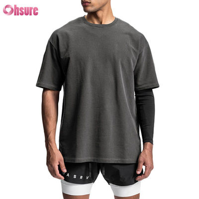 Высококачественная пустая хлопковая винтажная стиральная футболка OEM Gym Sports Oversized Men's T-shirt