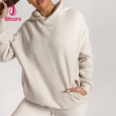 Оусуре Custom Logo Hoodies Женские простые вышитые 100% хлопчатобумажные свободные свитерс Большие женские основные Hoodies Casual
