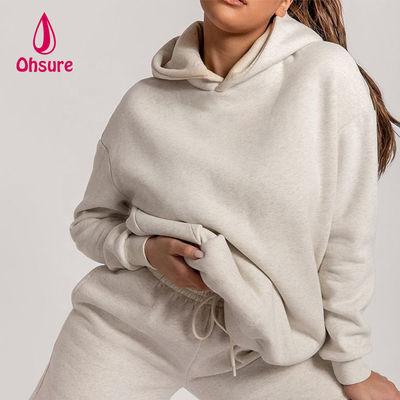 Оусуре Custom Logo Hoodies Женские простые вышитые 100% хлопчатобумажные свободные свитерс Большие женские основные Hoodies Casual