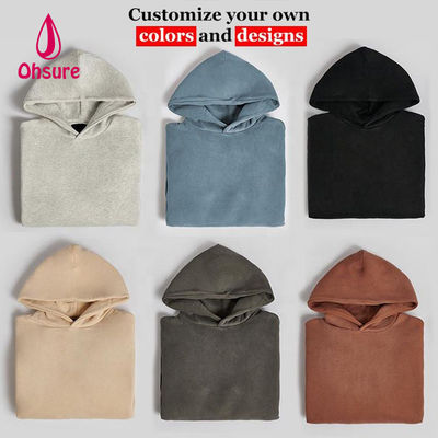 Оусуре Custom Logo Hoodies Женские простые вышитые 100% хлопчатобумажные свободные свитерс Большие женские основные Hoodies Casual