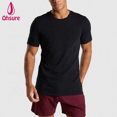 Slim Fit Cotton Spandex Man Gym Tshirt Бодибилдинг футболка тренировочная одежда высокое качество индивидуальное для мужчин