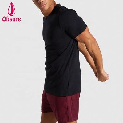 Slim Fit Cotton Spandex Man Gym Tshirt Бодибилдинг футболка тренировочная одежда высокое качество индивидуальное для мужчин