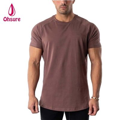 Футболка Muscle Fit для мужчин, для бега, спортивный топ, для тренажерного зала, мужская футболка из хлопка и спандекса
